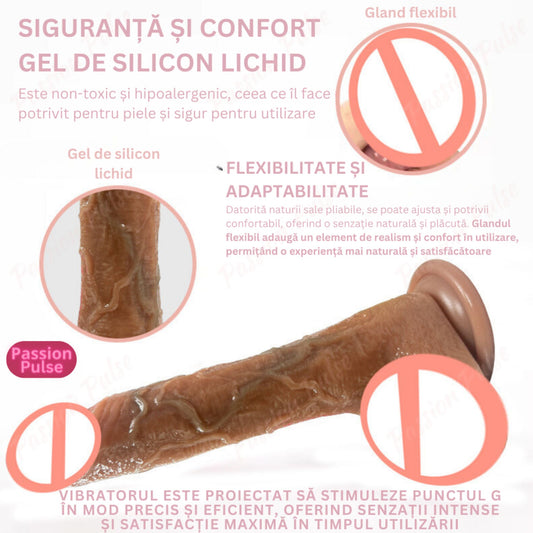 Dildo realist PassionPulse Extasy Wave – stimulare punct G, formă ergonomică