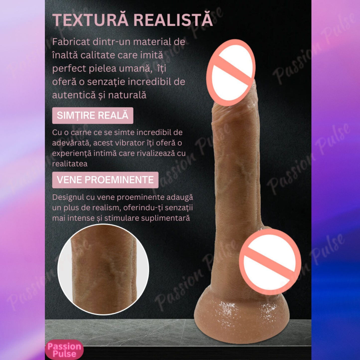 Dildo PassionPulse EuphoriaFlex – design flexibil, material silicon medical