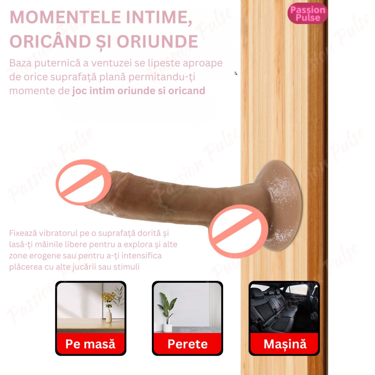 EuphoriaFlex – dildo realist cu textură detaliată, ventuză și silicon moale