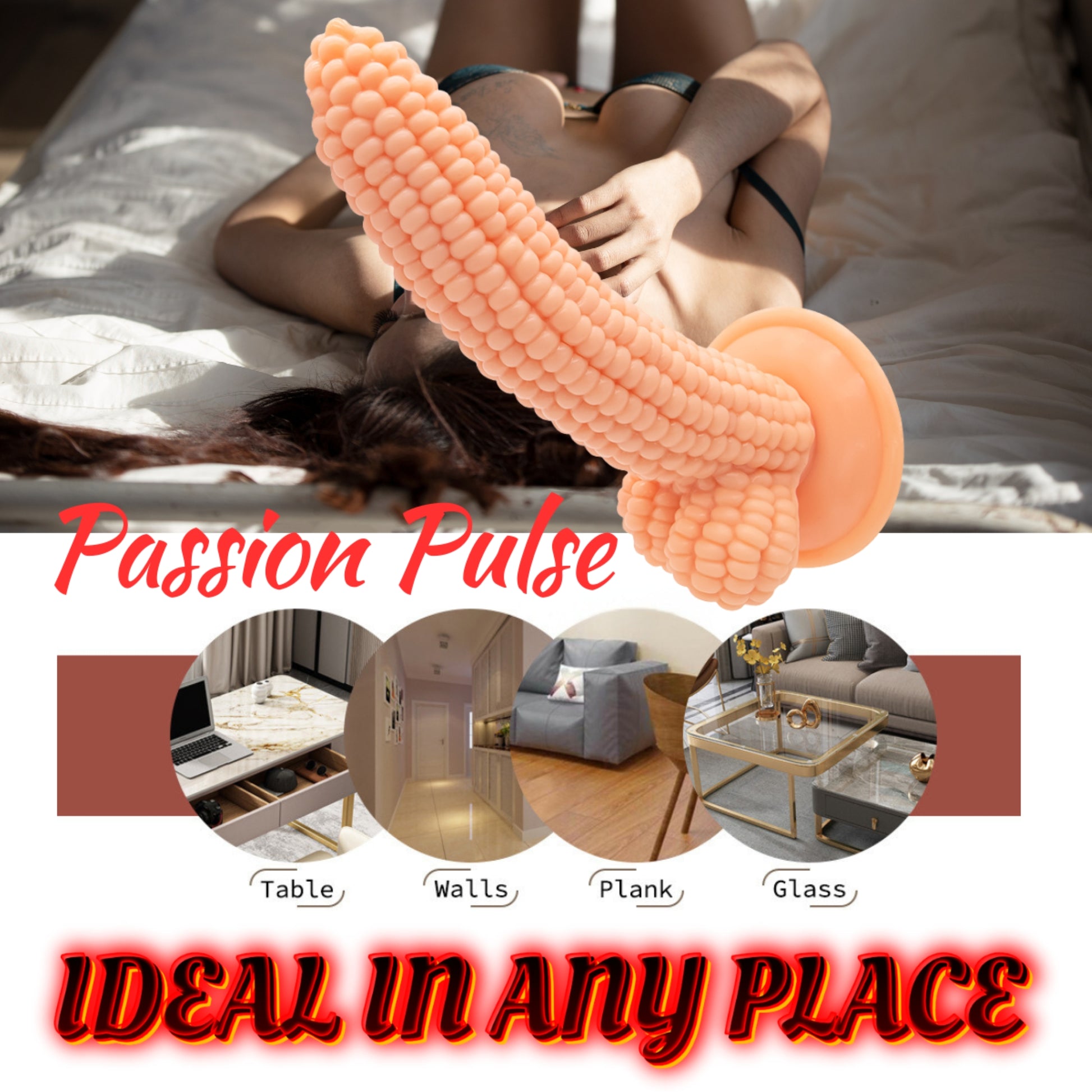 Dildo de colecție PassionPulse, formă creativă, culoare nude, ideal pentru stimulare G