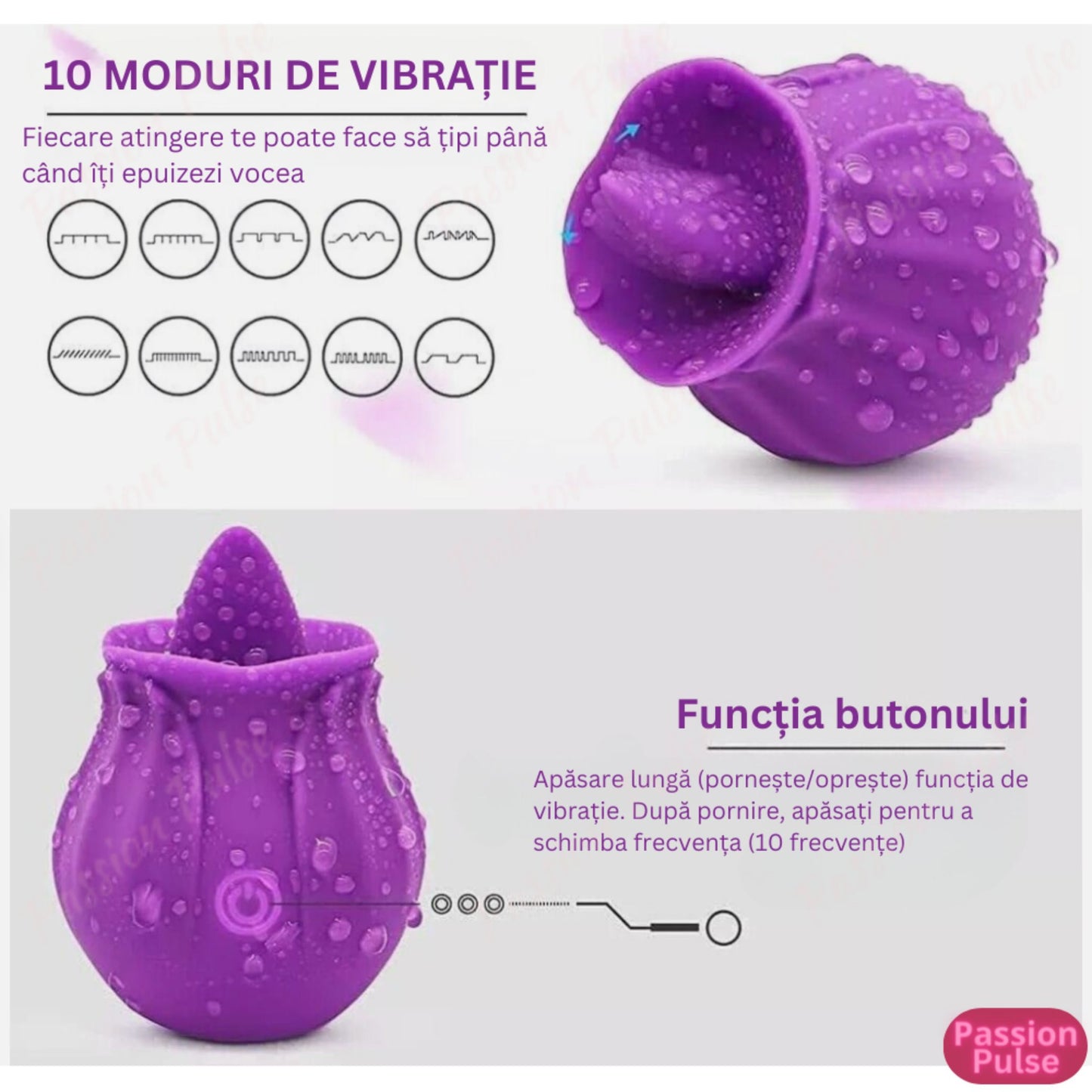 Vibrator pentru clitoris si sani Blossom Stimulator PassionPulse