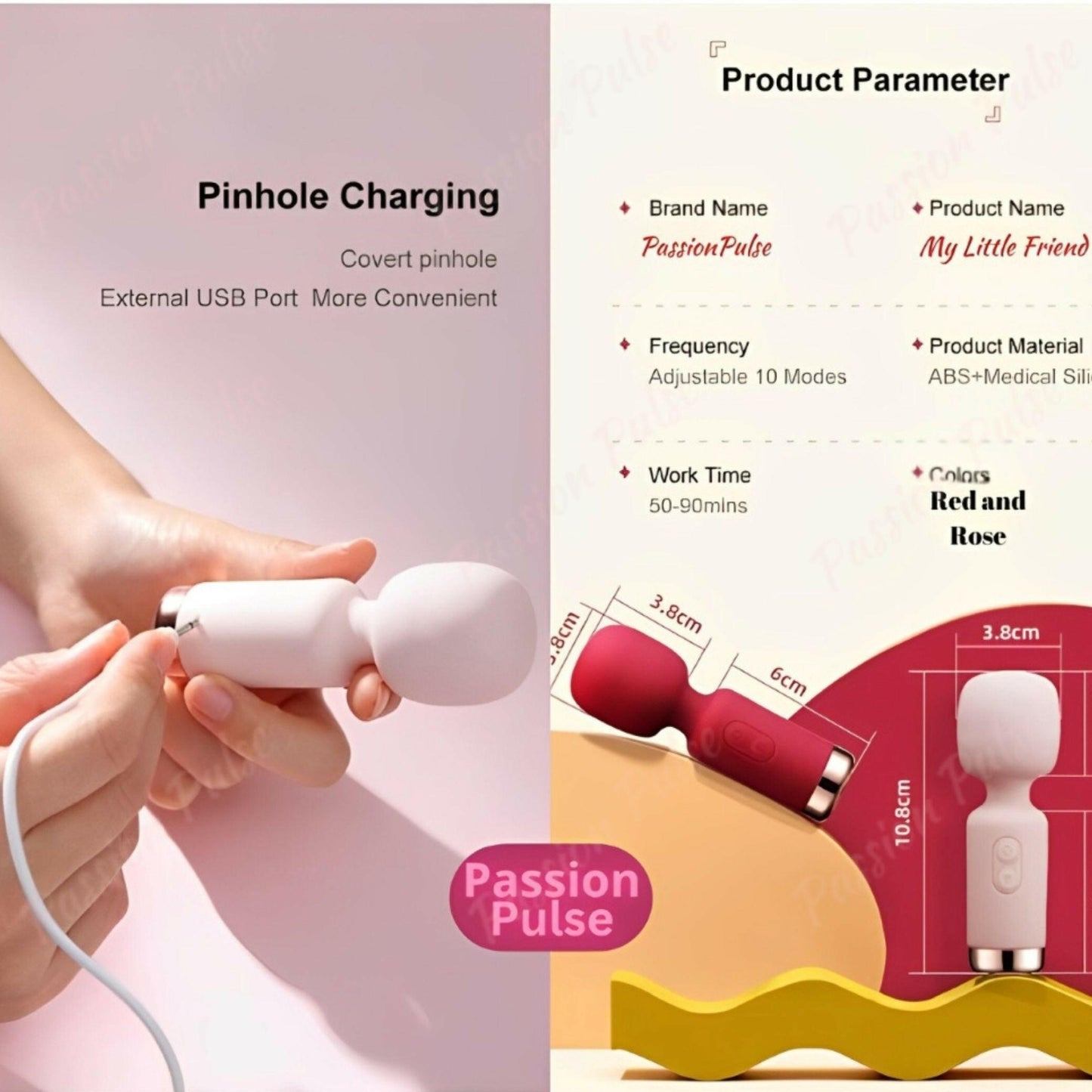 Mini vibrator portabil MyLittleFriend PassionPulse, discret și compact, ideal pentru plăcere personală oriunde te-ai afla