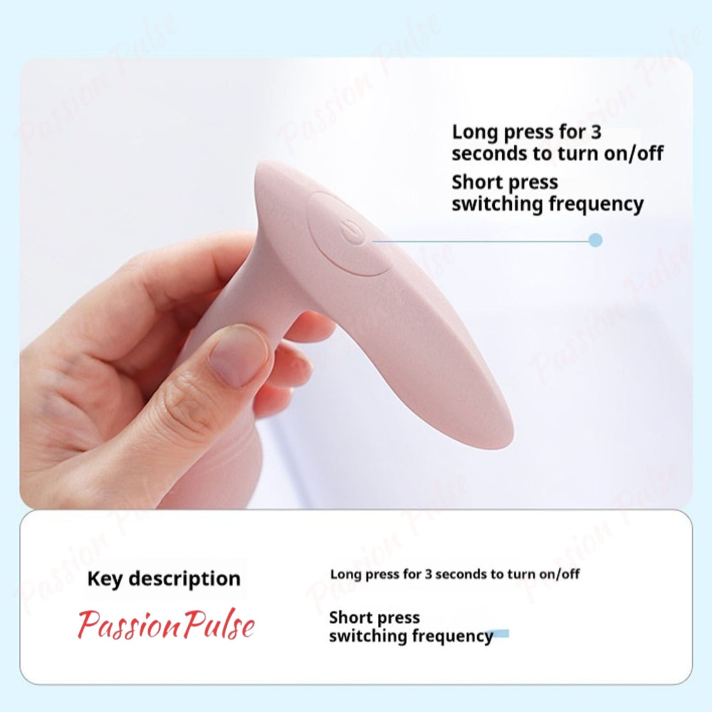 Vibrator JumpingEgg PassionPulse compact, discret, 10 moduri vibrație, silicon, plăcere garantată