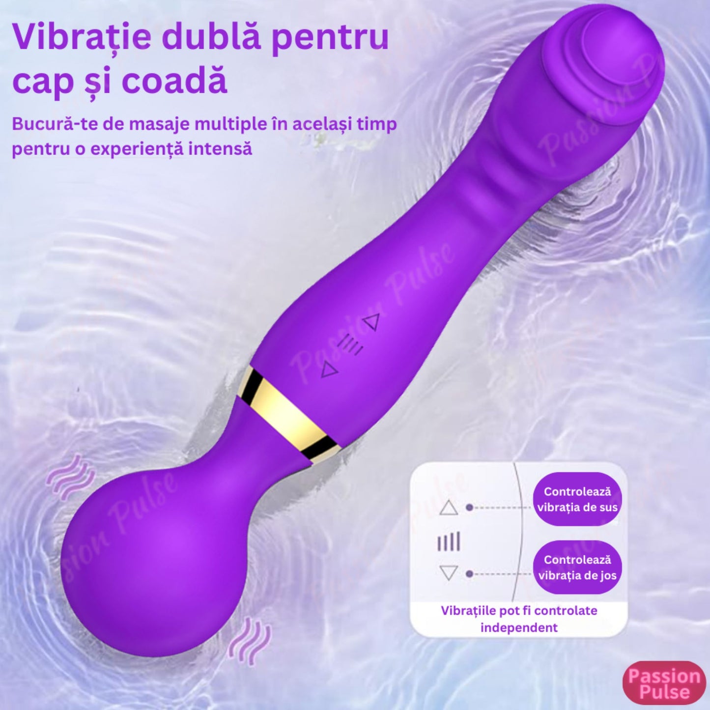 Vibrator pentru punctul G și clitoris VibeControl PassionPulse, stimulare dublă, design ergonomic pentru plăcere intensă