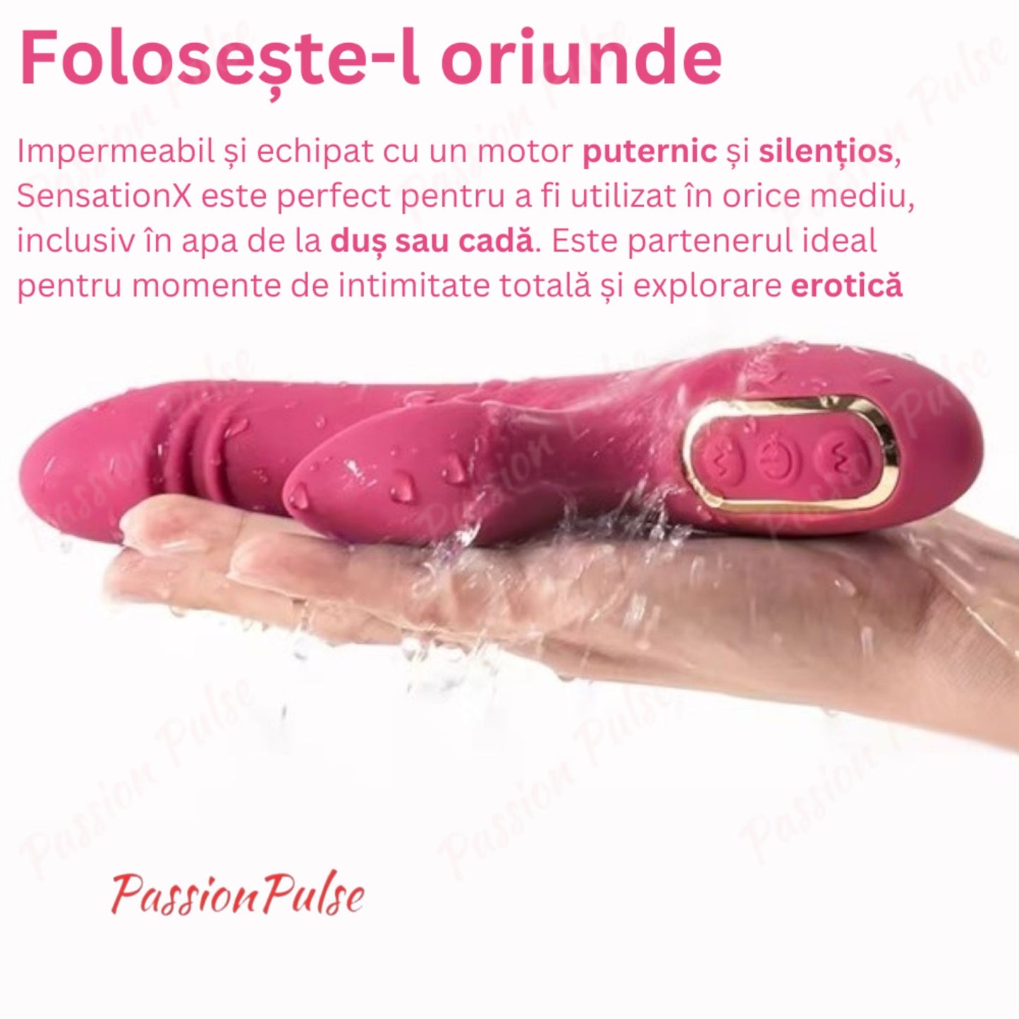 Vibrator pentru punctul G stimulare dubla, SenzationX PassionPulse