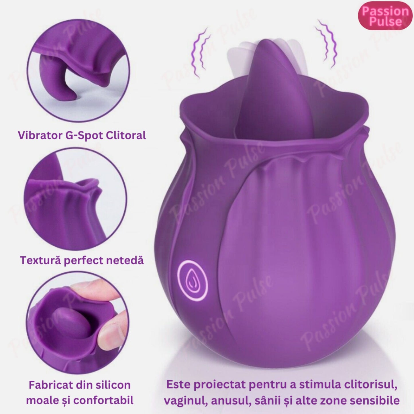 Vibrator pentru clitoris si sani Blossom Stimulator PassionPulse