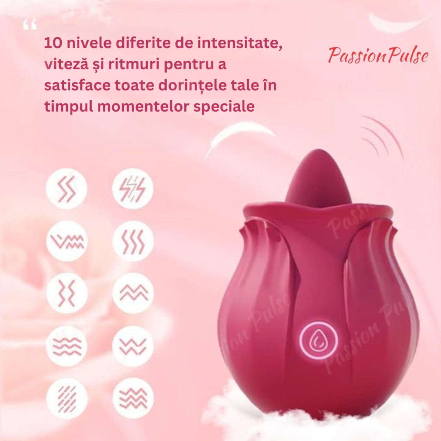Vibrator pentru clitoris si sani Blossom Stimulator PassionPulse