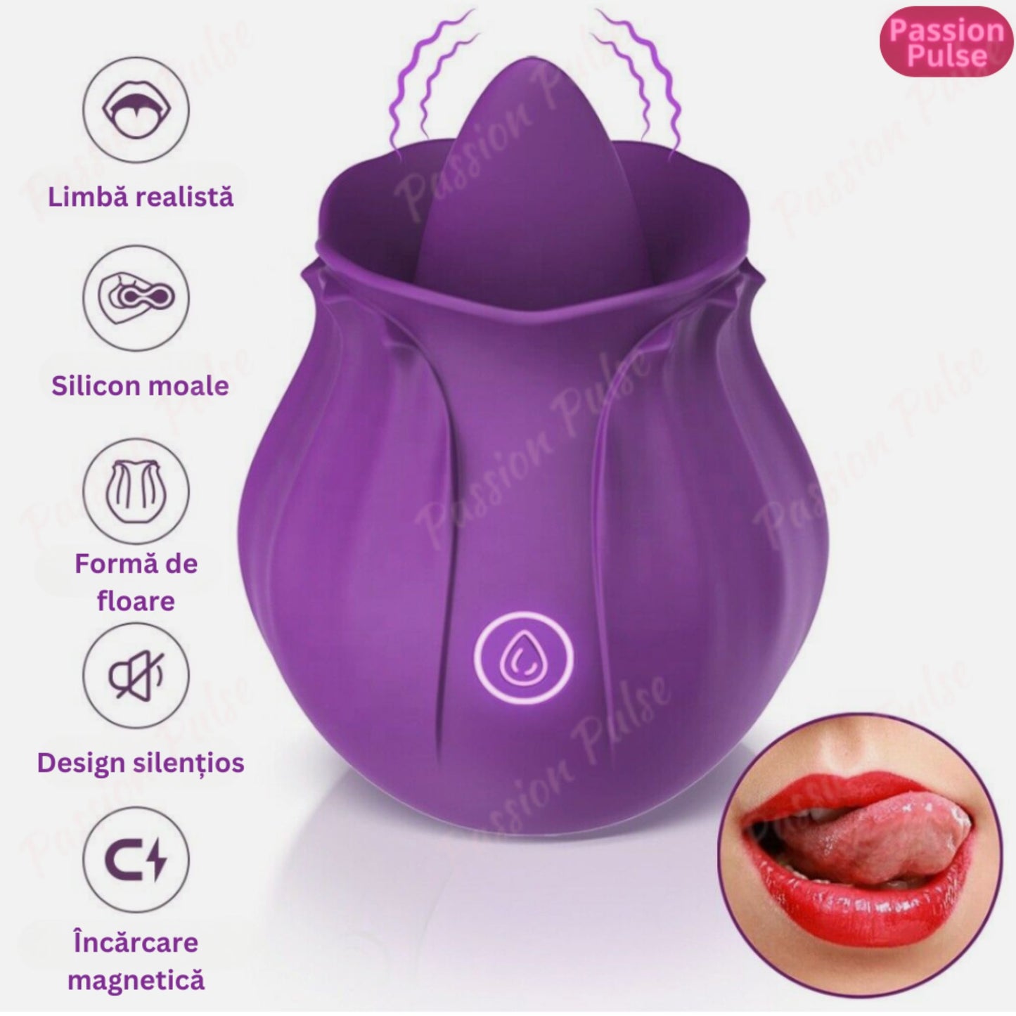 Vibrator pentru clitoris si sani Blossom Stimulator PassionPulse